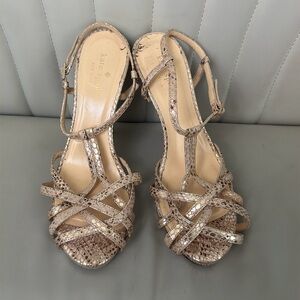 Kate Spade gold sandals.  Size 8.